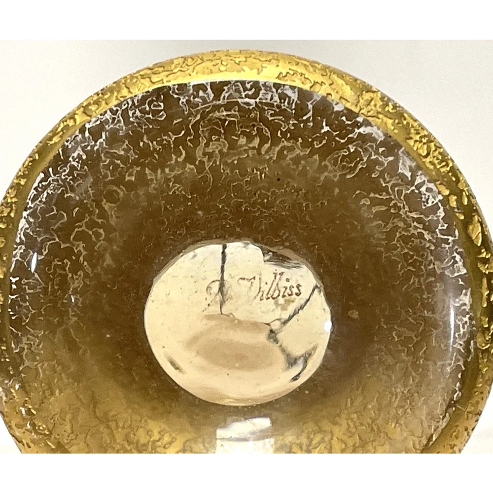 Antique DeVilbiss Steuben Gold Art Glass Perfume Bottle 8